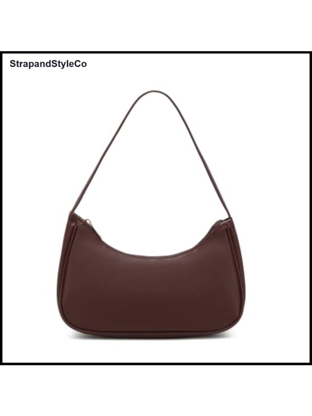 Vegan Leather Hobo Shoulder Bag Retro Sling Tote Zipper Closure
